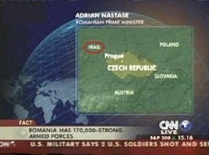 difference between been and gone CNN news mistake showing Iraq next to The Czech Republic.